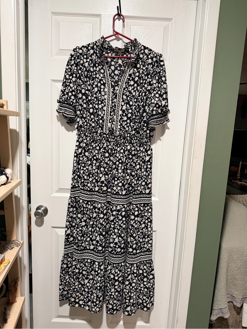 Max Studio Black and White Floral Maxi Dress